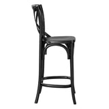 Modern Farmhouse X - Brace Back Elm Wood Counter Stool - Stools available at Alpine Outlets in Denver