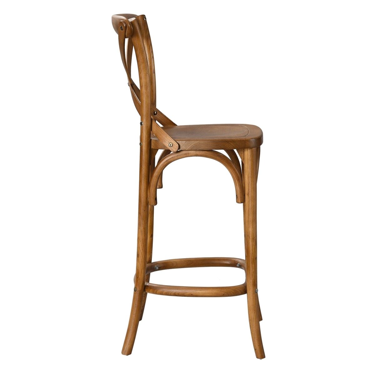 Modern Farmhouse X - Brace Back Elm Wood Counter Stool - Stools available at Alpine Outlets in Denver