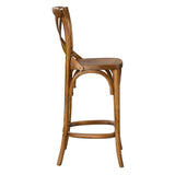 Modern Farmhouse X - Brace Back Elm Wood Counter Stool - Stools available at Alpine Outlets in Denver
