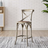 Modern Farmhouse X - Brace Back Elm Wood Counter Stool - Stools available at Alpine Outlets in Denver