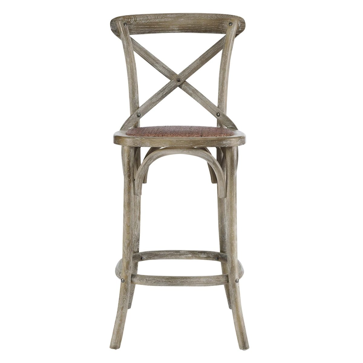 Modern Farmhouse X - Brace Back Elm Wood Counter Stool - Stools available at Alpine Outlets in Denver