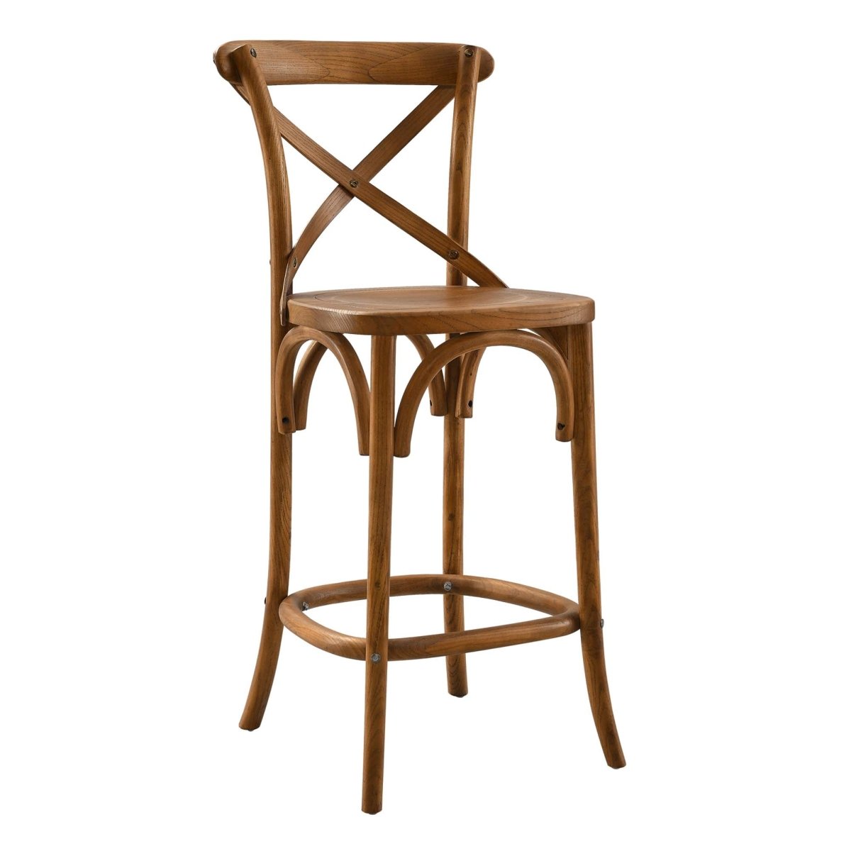 Modern Farmhouse X - Brace Back Elm Wood Counter Stool - Stools available at Alpine Outlets in Denver