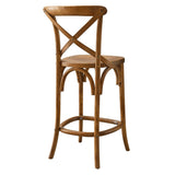 Modern Farmhouse X - Brace Back Elm Wood Counter Stool - Stools available at Alpine Outlets in Denver