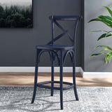 Modern Farmhouse X - Brace Back Elm Wood Counter Stool - Stools available at Alpine Outlets in Denver