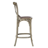 Modern Farmhouse X - Brace Back Elm Wood Counter Stool - Stools available at Alpine Outlets in Denver