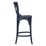 Modern Farmhouse X - Brace Back Elm Wood Counter Stool - Stools available at Alpine Outlets in Denver