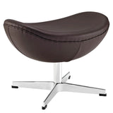 Modern Leather Ottoman with Aluminum Base – Sculptural 22 Inch - Ottomans available at Alpine Outlets in Denver