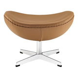 Modern Leather Ottoman with Aluminum Base – Sculptural 22 Inch - Ottomans available at Alpine Outlets in Denver