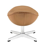 Modern Leather Ottoman with Aluminum Base – Sculptural 22 Inch - Ottomans available at Alpine Outlets in Denver