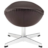 Modern Leather Ottoman with Aluminum Base – Sculptural 22 Inch - Ottomans available at Alpine Outlets in Denver