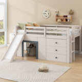 Modern Low Loft Bed With Slide, 3 Storage Drawers, And 2 Doors - Loft Beds available at Alpine Outlets in Denver