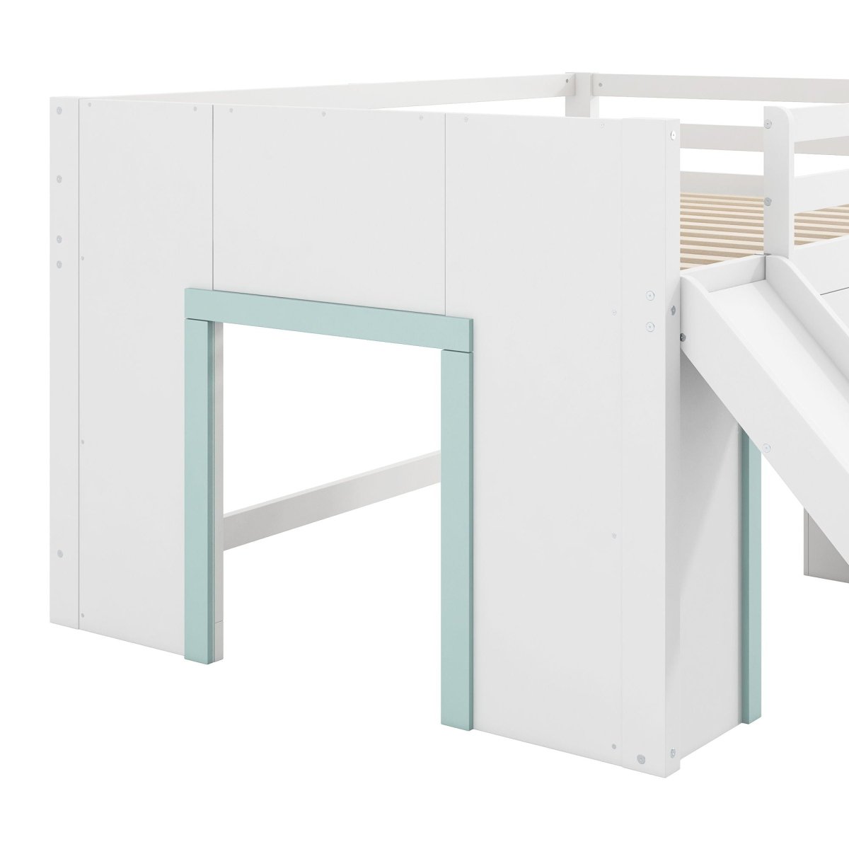 Modern Low Loft Bed With Slide, 3 Storage Drawers, And 2 Doors - Loft Beds available at Alpine Outlets in Denver