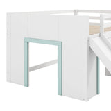 Modern Low Loft Bed With Slide, 3 Storage Drawers, And 2 Doors - Loft Beds available at Alpine Outlets in Denver