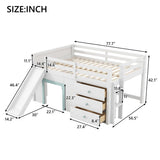 Modern Low Loft Bed With Slide, 3 Storage Drawers, And 2 Doors - Loft Beds available at Alpine Outlets in Denver