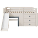 Modern Low Loft Bed With Slide, 3 Storage Drawers, And 2 Doors - Loft Beds available at Alpine Outlets in Denver