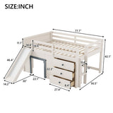Modern Low Loft Bed With Slide, 3 Storage Drawers, And 2 Doors - Loft Beds available at Alpine Outlets in Denver