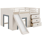 Modern Low Loft Bed With Slide, 3 Storage Drawers, And 2 Doors - Loft Beds available at Alpine Outlets in Denver