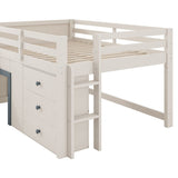 Modern Low Loft Bed With Slide, 3 Storage Drawers, And 2 Doors - Loft Beds available at Alpine Outlets in Denver