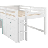 Modern Low Loft Bed With Slide, 3 Storage Drawers, And 2 Doors - Loft Beds available at Alpine Outlets in Denver