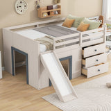 Modern Low Loft Bed With Slide, 3 Storage Drawers, And 2 Doors - Loft Beds available at Alpine Outlets in Denver