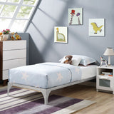 Modern Minimalist Steel and Wood Slatted Twin Platform Bed Frame - Platform Bed available at Alpine Outlets in Denver