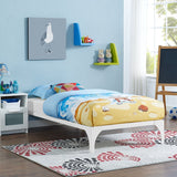 Modern Minimalist Steel and Wood Slatted Twin Platform Bed Frame - Platform Bed available at Alpine Outlets in Denver
