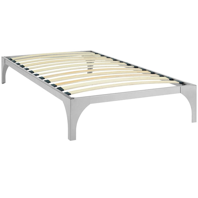 Modern Minimalist Steel and Wood Slatted Twin Platform Bed Frame - Platform Bed available at Alpine Outlets in Denver