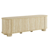 Modern Oval TV Stand with Push to Open Doors and Storage 63 Inch - TV Stands available at Alpine Outlets in Denver