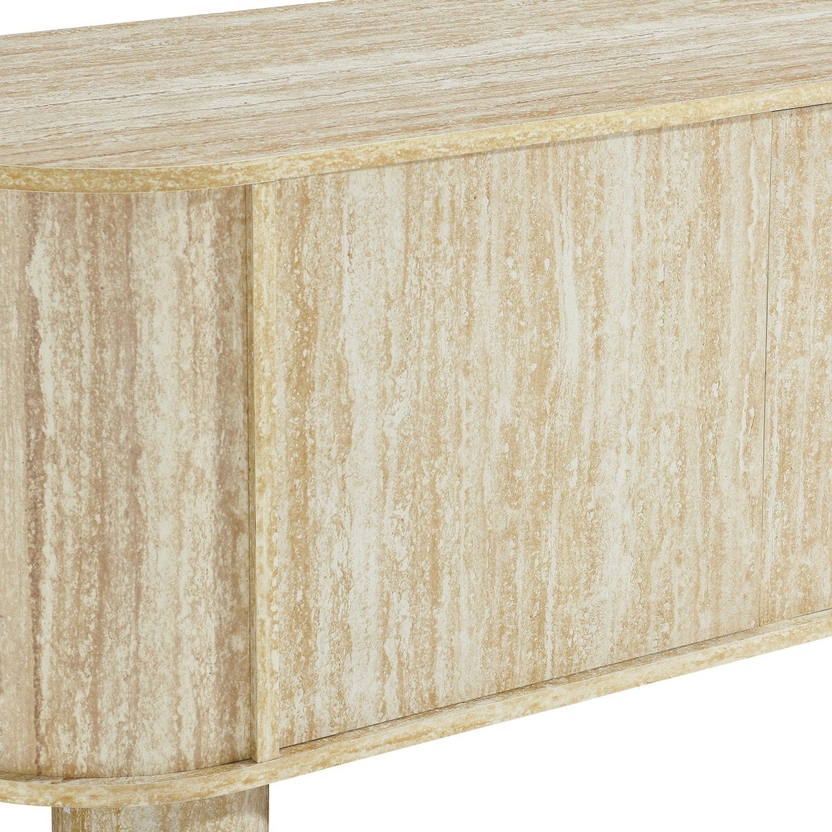 Modern Oval TV Stand with Push to Open Doors and Storage 63 Inch - TV Stands available at Alpine Outlets in Denver