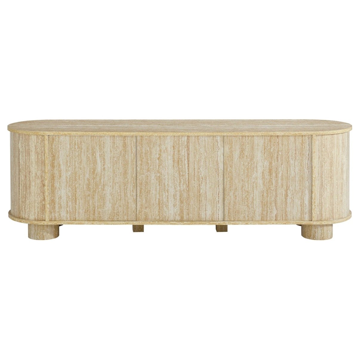 Modern Oval TV Stand with Push to Open Doors and Storage 63 Inch - TV Stands available at Alpine Outlets in Denver
