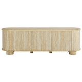 Modern Oval TV Stand with Push to Open Doors and Storage 63 Inch - TV Stands available at Alpine Outlets in Denver