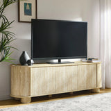 Modern Oval TV Stand with Push to Open Doors and Storage 63 Inch - TV Stands available at Alpine Outlets in Denver
