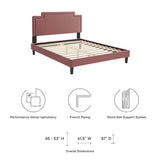 Modern Performance Velvet Platform Bed with French Piping - Platform Bed available at Alpine Outlets in Denver