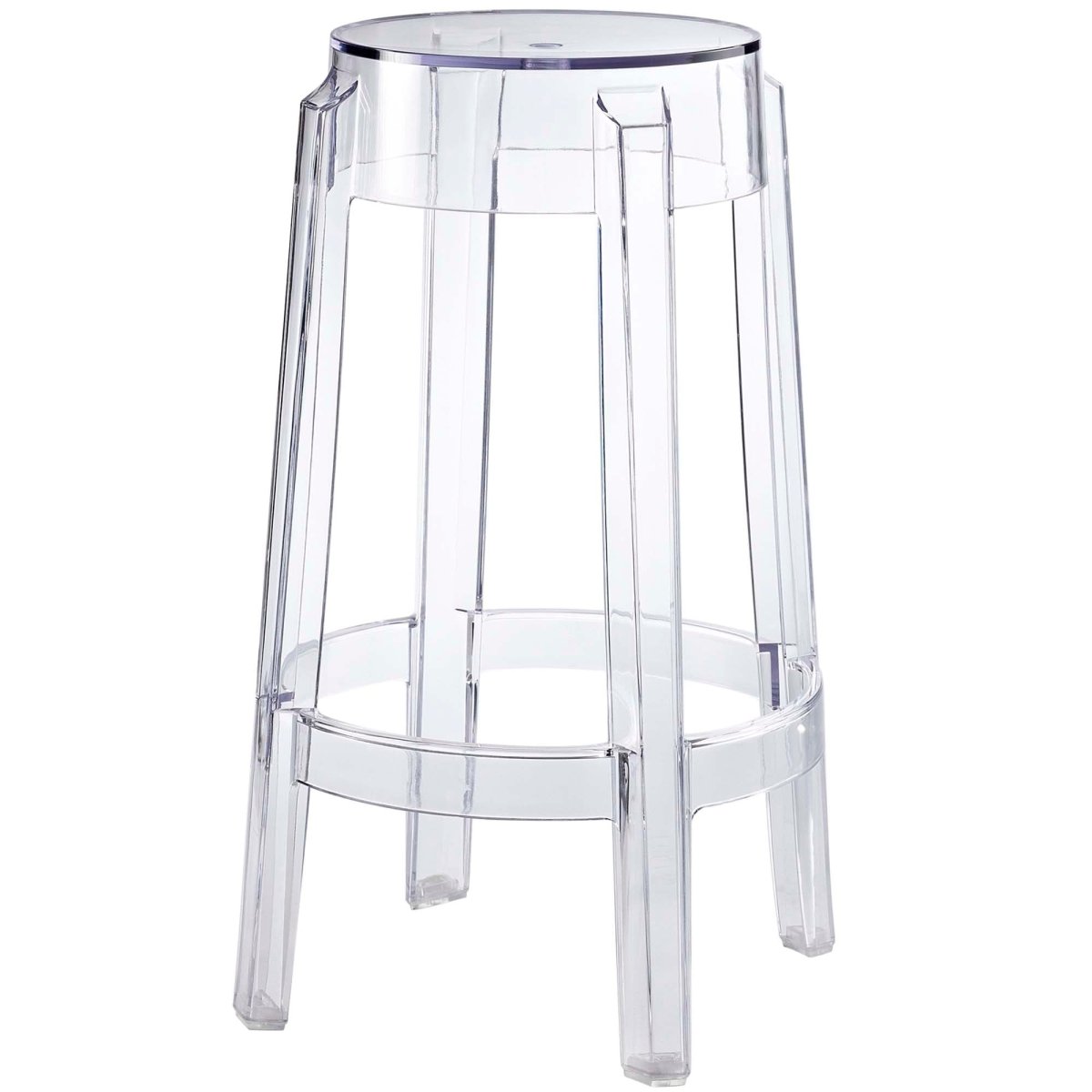 Modern Transparent Acrylic Backless Counter Stool - Stools available at Alpine Outlets in Denver