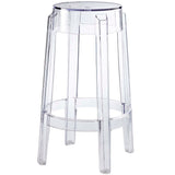 Modern Transparent Acrylic Backless Counter Stool - Stools available at Alpine Outlets in Denver