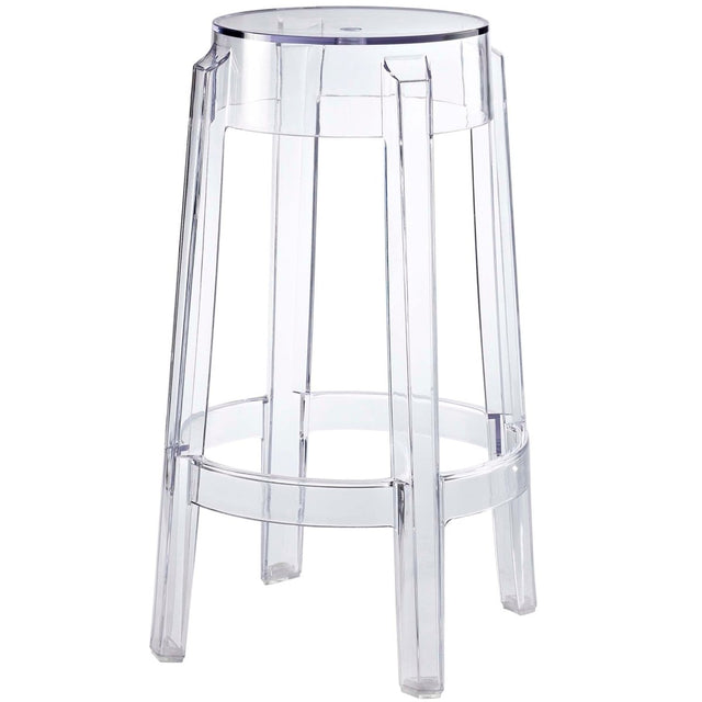 Modern Transparent Acrylic Backless Counter Stool - Stools available at Alpine Outlets in Denver
