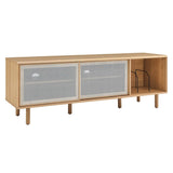 Modern TV and Vinyl Record Stand with Mesh Sliding Doors 67 Inch - TV Stands available at Alpine Outlets in Denver
