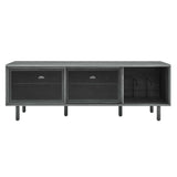 Modern TV and Vinyl Record Stand with Mesh Sliding Doors 67 Inch - TV Stands available at Alpine Outlets in Denver