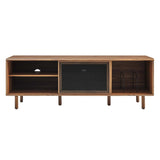 Modern TV and Vinyl Record Stand with Mesh Sliding Doors 67 Inch - TV Stands available at Alpine Outlets in Denver