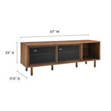 Modern TV and Vinyl Record Stand with Mesh Sliding Doors 67 Inch - TV Stands available at Alpine Outlets in Denver