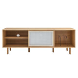 Modern TV and Vinyl Record Stand with Mesh Sliding Doors 67 Inch - TV Stands available at Alpine Outlets in Denver