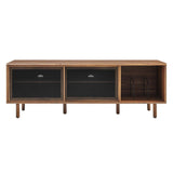 Modern TV and Vinyl Record Stand with Mesh Sliding Doors 67 Inch - TV Stands available at Alpine Outlets in Denver
