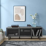 Modern TV and Vinyl Record Stand with Mesh Sliding Doors 67 Inch - TV Stands available at Alpine Outlets in Denver