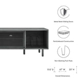 Modern TV and Vinyl Record Stand with Mesh Sliding Doors 67 Inch - TV Stands available at Alpine Outlets in Denver