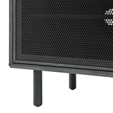 Modern TV and Vinyl Record Stand with Mesh Sliding Doors 67 Inch - TV Stands available at Alpine Outlets in Denver