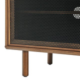 Modern TV and Vinyl Record Stand with Mesh Sliding Doors 67 Inch - TV Stands available at Alpine Outlets in Denver