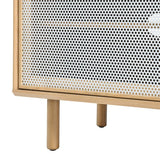 Modern TV and Vinyl Record Stand with Mesh Sliding Doors 67 Inch - TV Stands available at Alpine Outlets in Denver
