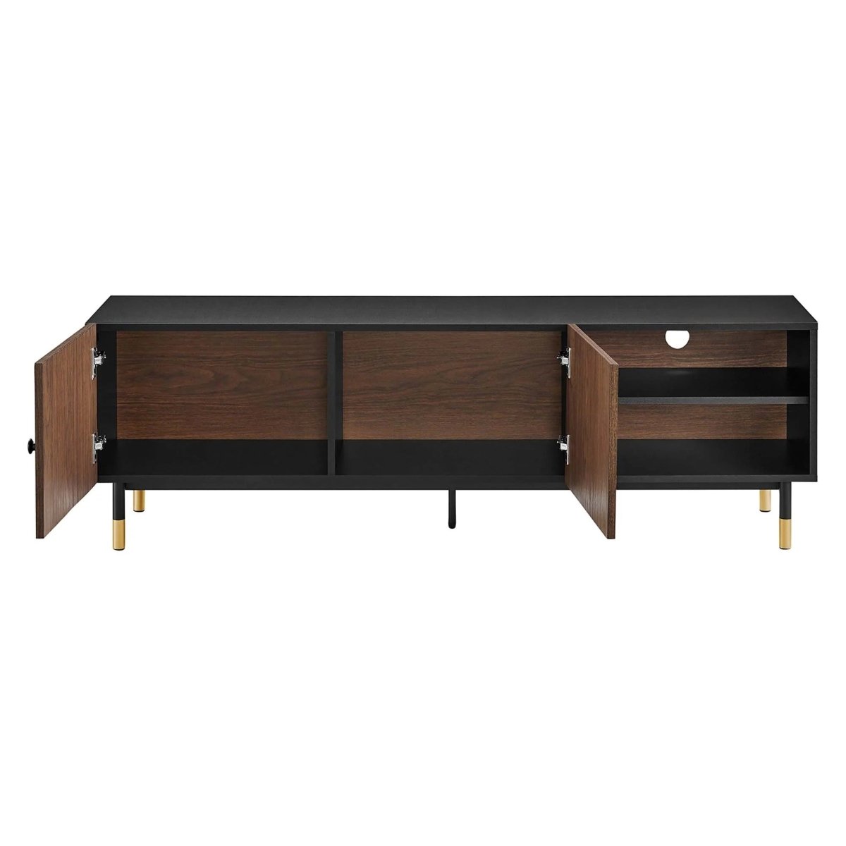 Modern TV Stand with Hinged Doors and Open Storage 60 Inch - TV Stands available at Alpine Outlets in Denver