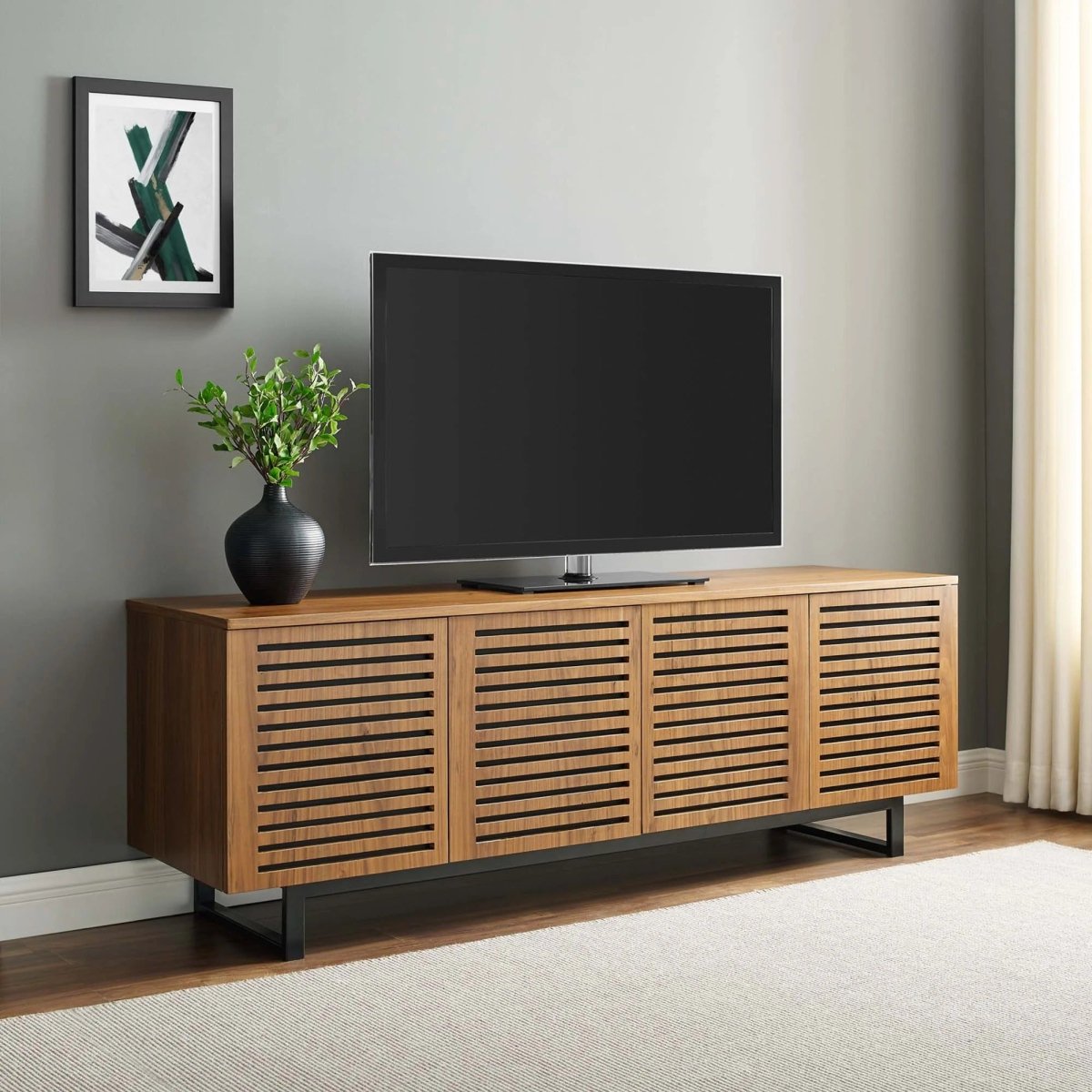Modern TV Stand with Sliding Doors and Adjustable Shelves 73 Inch - TV Stands available at Alpine Outlets in Denver