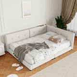 Modern Upholstered Platform Bed With USB Ports And LED Belt - Upholstered Beds available at Alpine Outlets in Denver